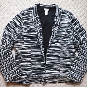 Chico’s Black and White Stripe Blazer